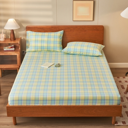 91家纺网 家纺一手货源 找家纺 （总）恒爱家纺  2023新款舒适亲肤全棉色织水洗棉床笠