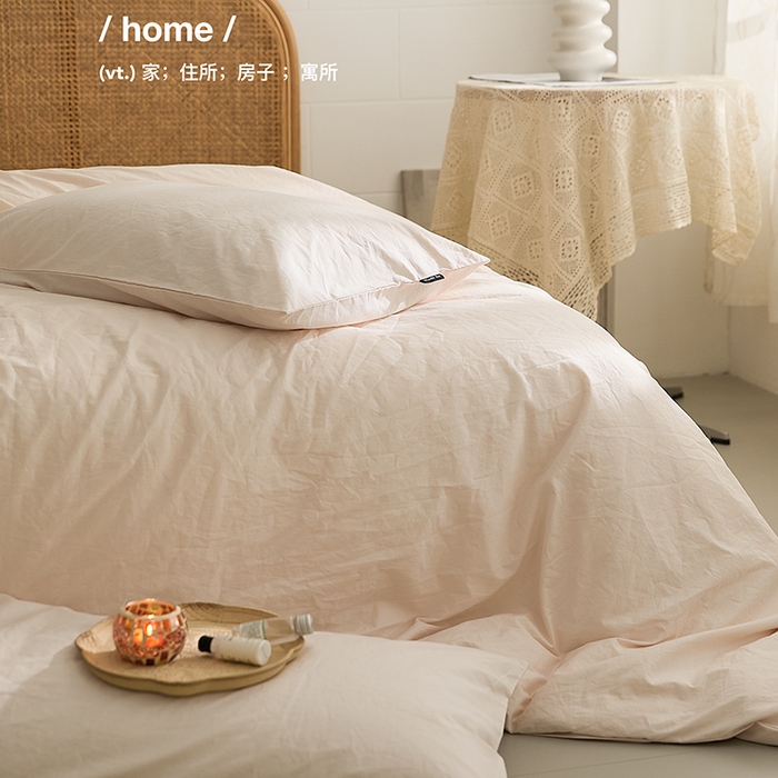 91家纺网 家纺一手货源 找家纺 新款秋冬40S水洗棉四件套-晚风（英文版） 晚风-玉粉