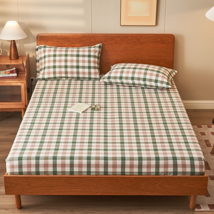 91家纺网 家纺一手货源 找家纺 （总）恒爱家纺  2023新款舒适亲肤全棉色织水洗棉床笠