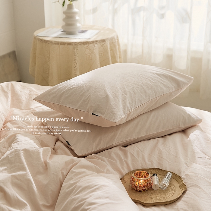 91家纺网 家纺一手货源 找家纺 新款秋冬40S水洗棉四件套-晚风（英文版） 晚风-玉粉