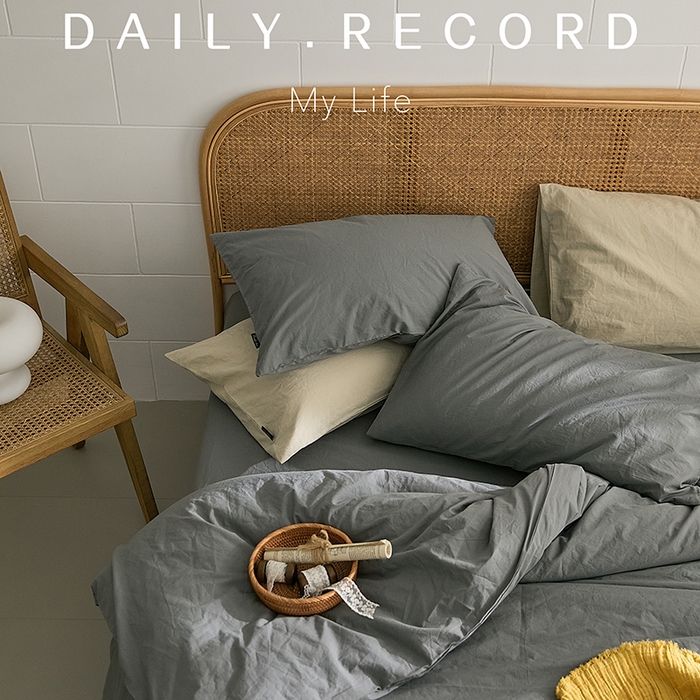 91家纺网 家纺一手货源 找家纺 新款秋冬40S水洗棉四件套-晚风（英文版） 晚风-青灰