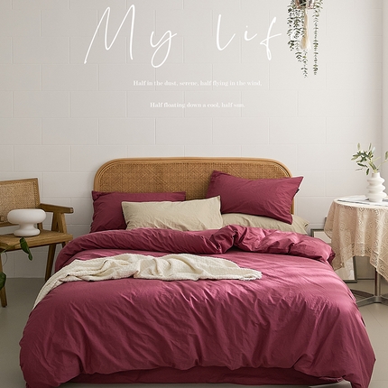 新款秋冬40S水洗棉四件套-晚风（英文版） 晚风-草莓熊