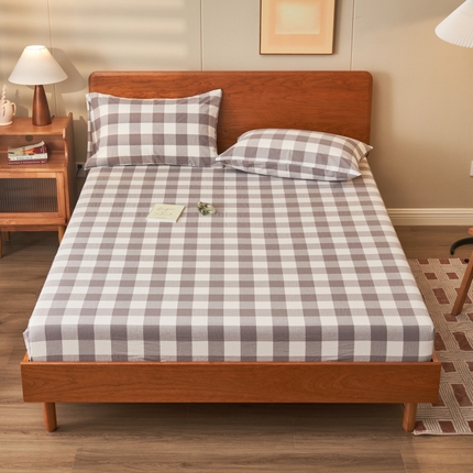 91家纺网 家纺一手货源 找家纺 （总）恒爱家纺  2023新款舒适亲肤全棉色织水洗棉床笠