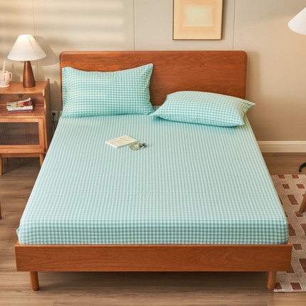 91家纺网 家纺一手货源 找家纺 （总）恒爱家纺  2023新款舒适亲肤全棉色织水洗棉床笠