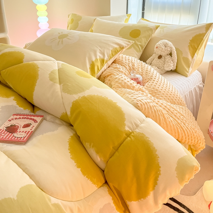 91家纺网 家纺一手货源 找家纺 简宜家居  2023新款全棉安抚豆豆绒被冬被春秋被 梦享