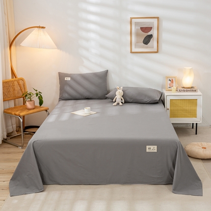 恋人优选 2023新款纯棉磨毛单品床单 浅灰