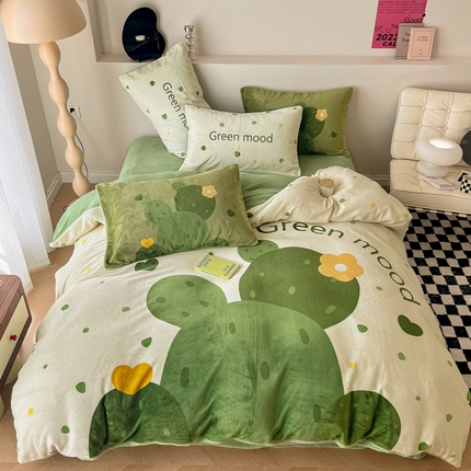 91家纺网 家纺一手货源 找家纺 （总）懒猫家纺 2024新款【高克重ins风】230克牛奶绒四件套