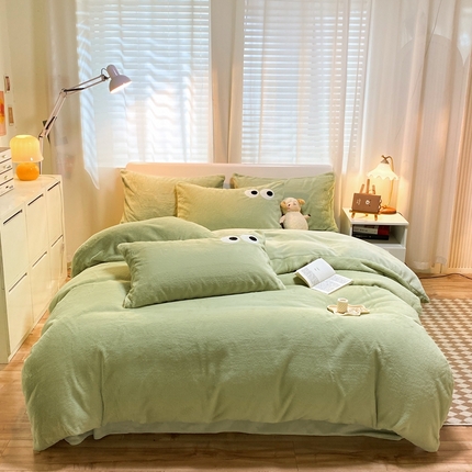 91家纺网 家纺一手货源 找家纺 （总）川悦生活 2023新款兔兔绒牛奶绒四件套-耶耶系列