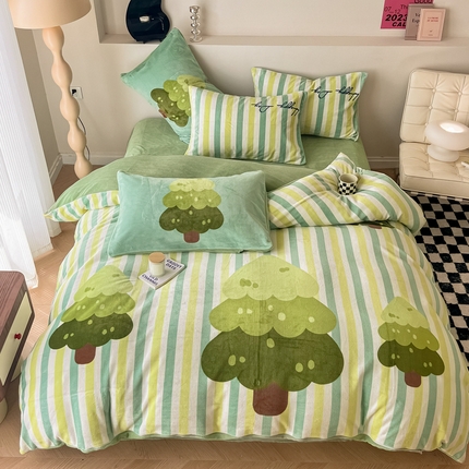 91家纺网 家纺一手货源 找家纺 （总）懒猫家纺 2024新款【高克重ins风】230克牛奶绒四件套