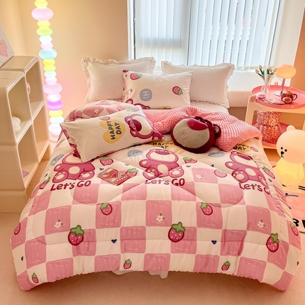 91家纺网 家纺一手货源 找家纺 （总）简宜家居  2023新款全棉安抚豆豆绒被冬被春秋被