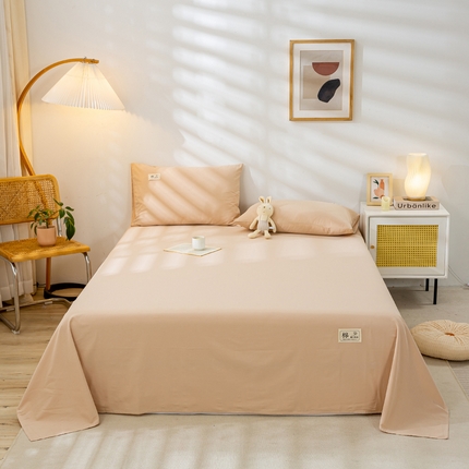 91家纺网 家纺一手货源 找家纺 2023新款纯棉磨毛单品床单全棉宿舍单人被单纯色枕套三件套