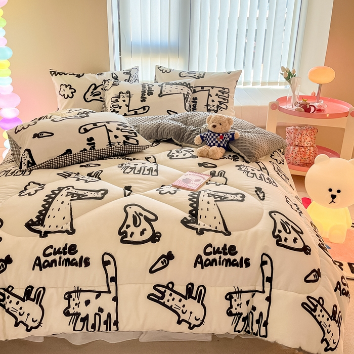 91家纺网 家纺一手货源 找家纺 简宜家居  2023新款全棉安抚豆豆绒被冬被春秋被 简笔画