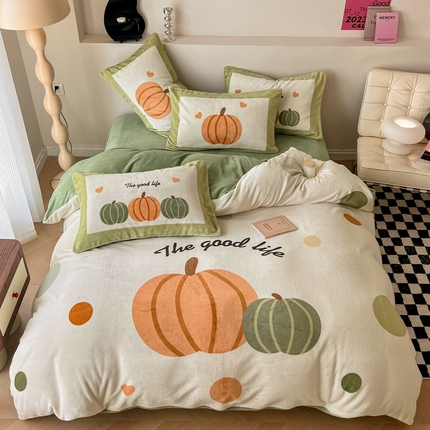 91家纺网 家纺一手货源 找家纺 （总）懒猫家纺 2024新款【高克重ins风】230克牛奶绒四件套