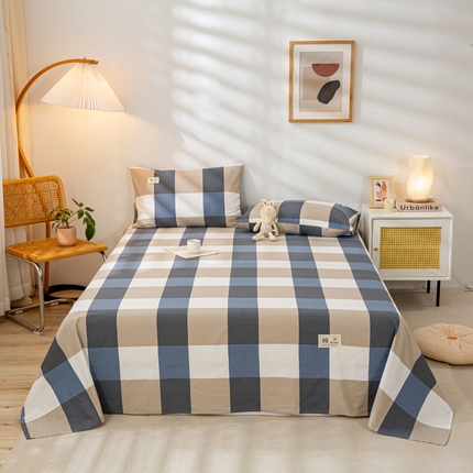 91家纺网 家纺一手货源 找家纺 2023新款纯棉磨毛单品床单全棉宿舍单人被单纯色枕套三件套