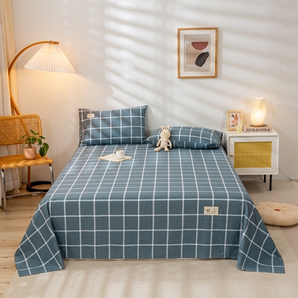 91家纺网 家纺一手货源 找家纺 2023新款纯棉磨毛单品床单全棉宿舍单人被单纯色枕套三件套