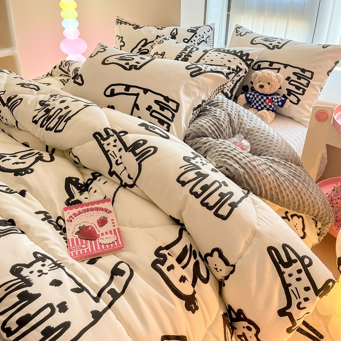 91家纺网 家纺一手货源 找家纺 简宜家居  2023新款全棉安抚豆豆绒被冬被春秋被 简笔画