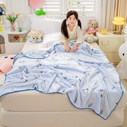 91家纺网 家纺一手货源 找家纺 （总）宝贝优选 2023儿童云朵绒双面毯儿童毛毯盖毯毯子儿童毛毯
