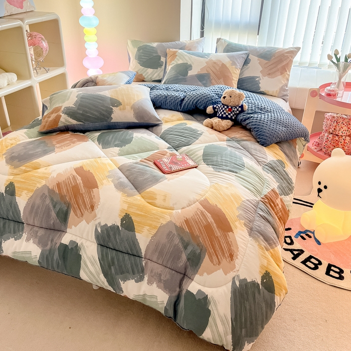 91家纺网 家纺一手货源 找家纺 简宜家居  2023新款全棉安抚豆豆绒被冬被春秋被 艺术家