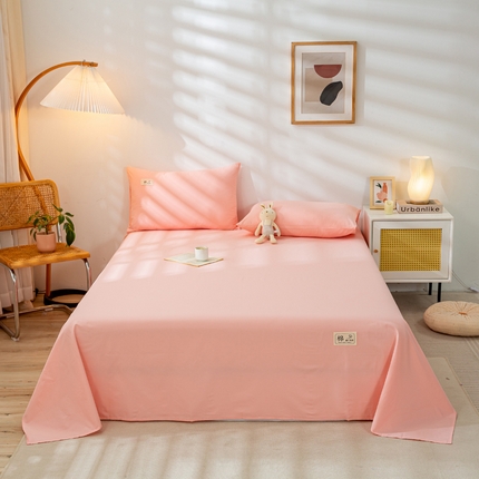 91家纺网 家纺一手货源 找家纺 2023新款纯棉磨毛单品床单全棉宿舍单人被单纯色枕套三件套