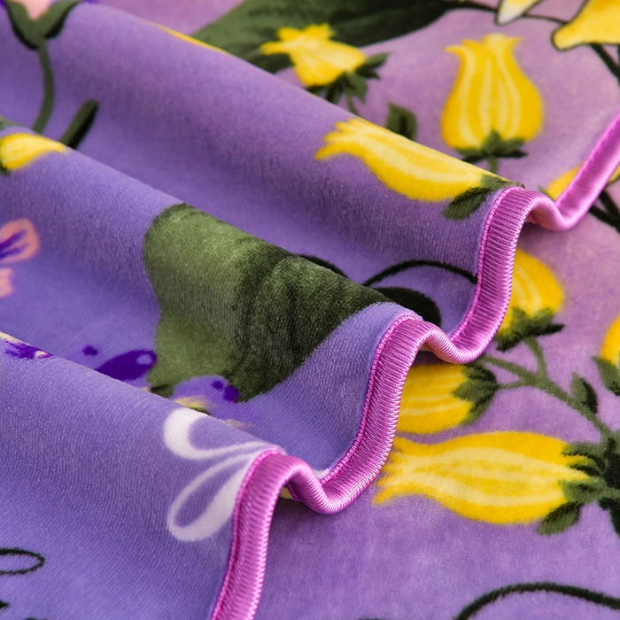 91家纺网 家纺一手货源 找家纺 晚静 2025新款加厚保暖印花牛奶绒单品被套 向阳花开