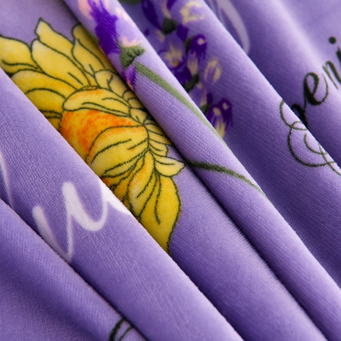 91家纺网 家纺一手货源 找家纺 晚静 2025新款加厚保暖印花牛奶绒单品被套 向阳花开