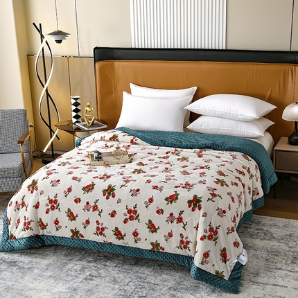 家维 2025新款牛奶绒安抚豆豆被冬被被子 春日庄园