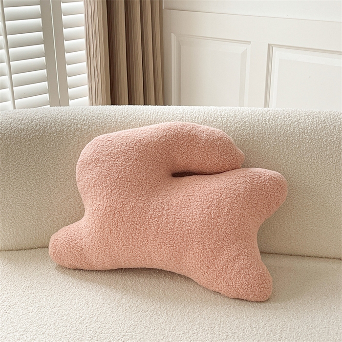 91家纺网 家纺一手货源 找家纺 918拾朵家居 2023新款兔歪歪玩偶+三角靠枕 兔YY(粉）