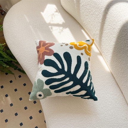 91家纺网 家纺一手货源 找家纺 （总）918拾朵家居 2023新款田园风圈绒刺绣抱枕