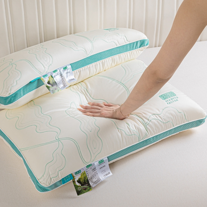 91家纺网 家纺一手货源 找家纺 （总）歌历斯家纺 2023新款海藻热绒棉立体枕头枕芯