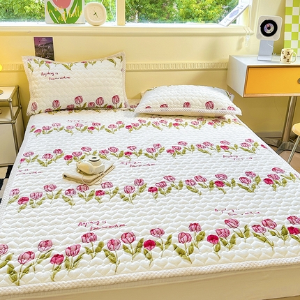 91家纺网 家纺一手货源 找家纺 （总）宜代光年 2023新款牛奶绒夹棉床垫床盖