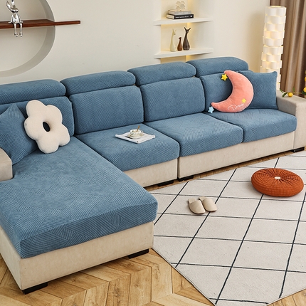 91家纺网 家纺一手货源 找家纺 天下布艺 2023新款坐垫套纯色沙发笠系列-初见 天蓝色