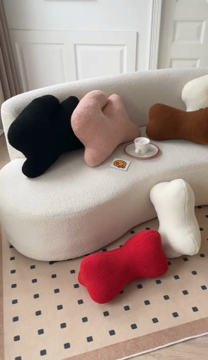 91家纺网 家纺一手货源 找家纺 918拾朵家居 2023新款兔歪歪玩偶+三角靠枕 兔YY(黑）