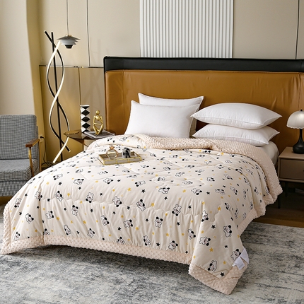 家维 2025年新款全棉豆豆被被子冬被 星星狗