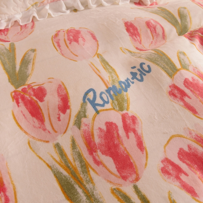 91家纺网 家纺一手货源 找家纺 （总）金盛皇朝家纺 2023款高克重牛奶绒双层花边床盖单件三件四件套