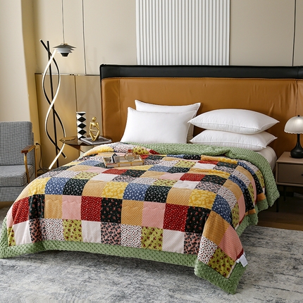 家维 2025新款牛奶绒安抚豆豆被冬被被子 百福图