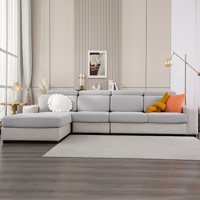 91家纺网 家纺一手货源 找家纺 天下布艺 2023新款坐垫套纯色沙发笠系列-斜格 沙发套-草木灰