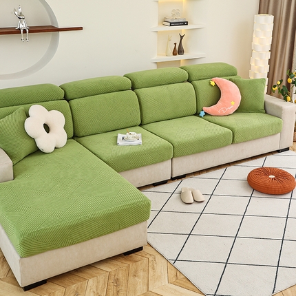 天下布艺 2023新款坐垫套纯色沙发笠系列-初见 草绿色