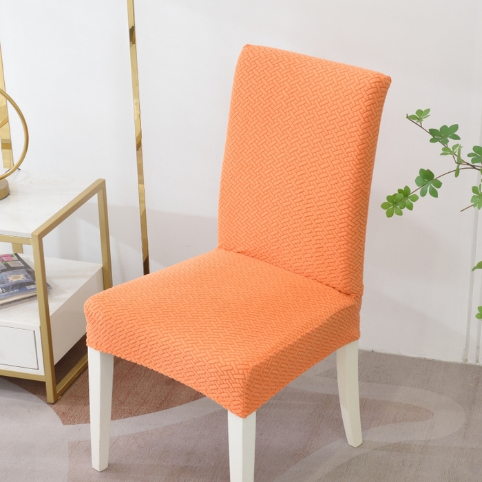 91家纺网 家纺一手货源 找家纺 天下布艺 2023新款纯色椅套系列-斜格 均码-橙色