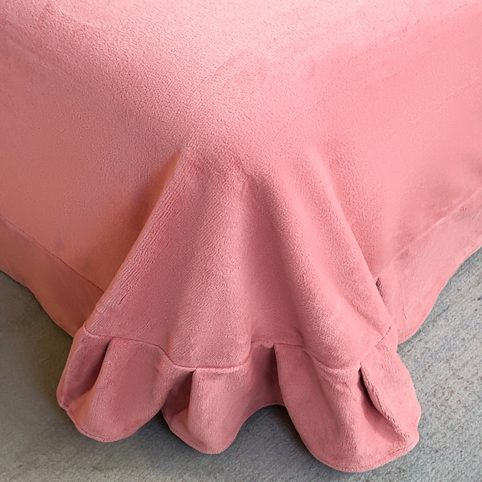 91家纺网 家纺一手货源 找家纺 7V 2024新款韩版花边牛奶绒刺绣四件套8斤多加厚牛奶绒面料法兰绒宝宝绒 偏爱-浅粉