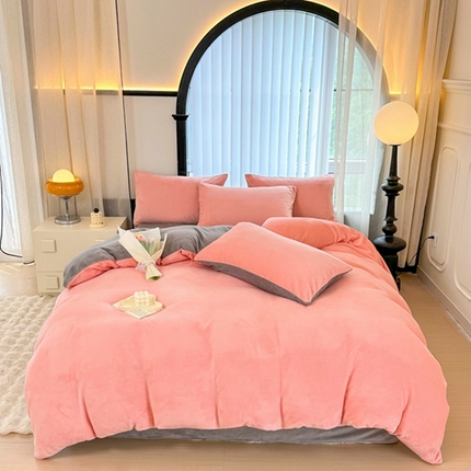 91家纺网 家纺一手货源 找家纺 （总）迷仙巢家纺 2023新款双拼牛奶绒四件套