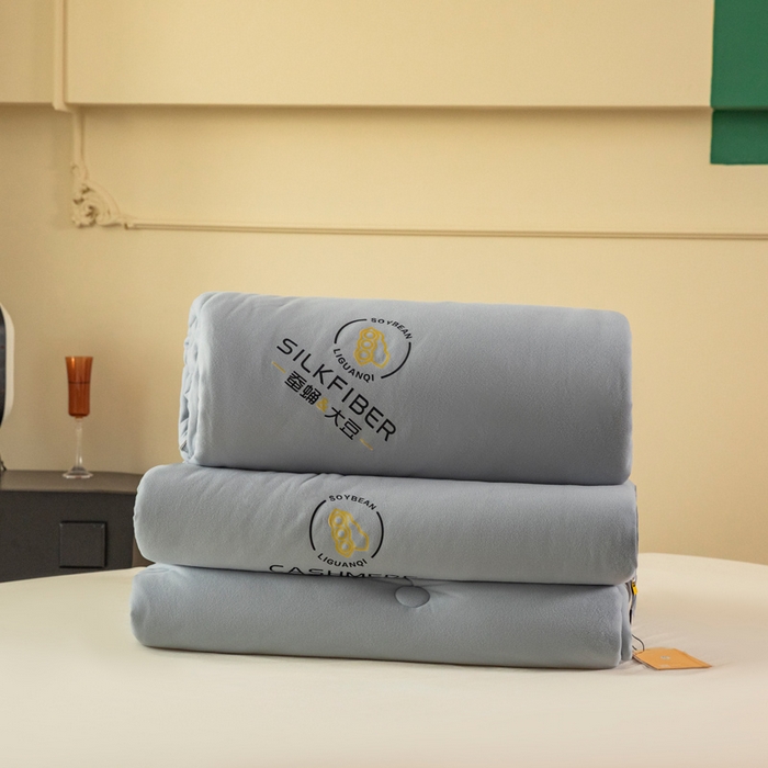 91家纺网 家纺一手货源 找家纺 被靠被 2023新款火山绒李官奇填充大豆被子母被春秋被芯冬被子子 岩石灰