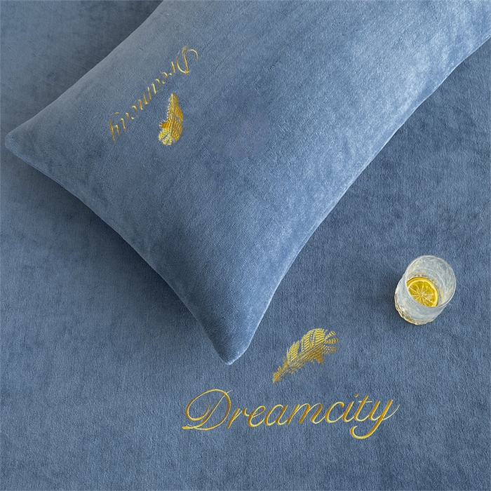 91家纺网 家纺一手货源 找家纺 （总）古吉梦 2023新款牛奶绒刺绣床笠-羽梦