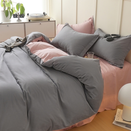 91家纺网 家纺一手货源 找家纺 （总）云栖 2024A类纯色纯棉磨毛四件套