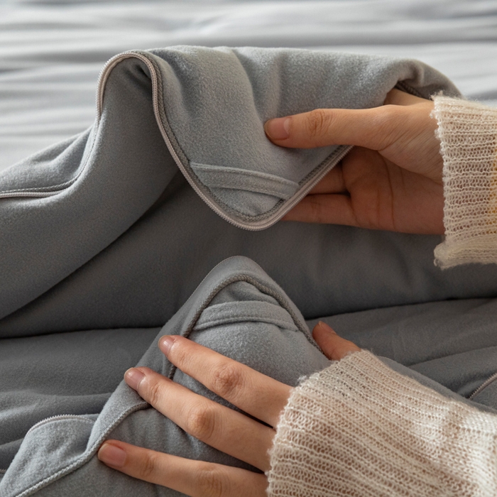 91家纺网 家纺一手货源 找家纺 被靠被 2023新款火山绒李官奇填充大豆被子母被春秋被芯冬被子子 岩石灰