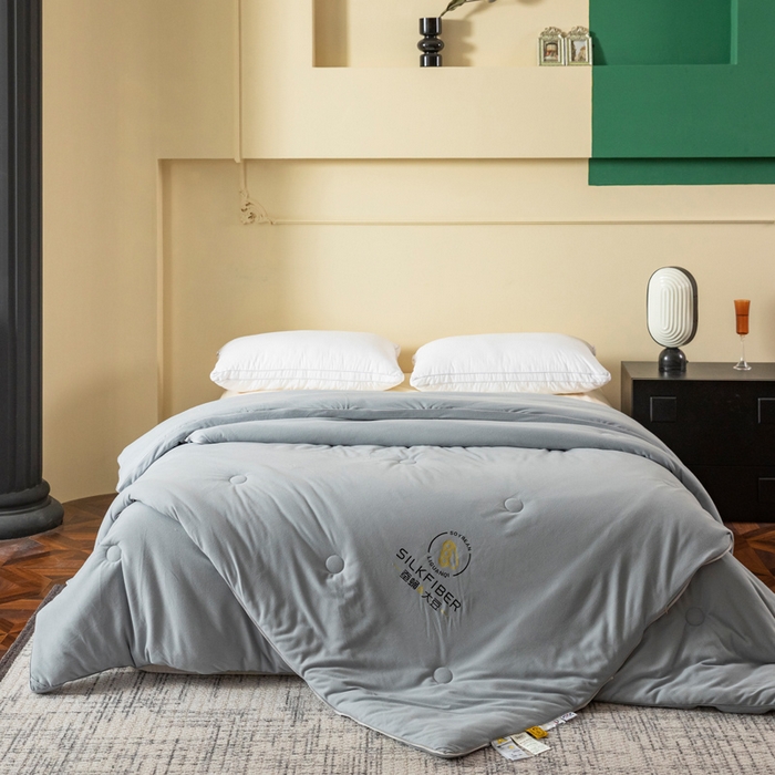 91家纺网 家纺一手货源 找家纺 被靠被 2023新款火山绒李官奇填充大豆被子母被春秋被芯冬被子子 岩石灰