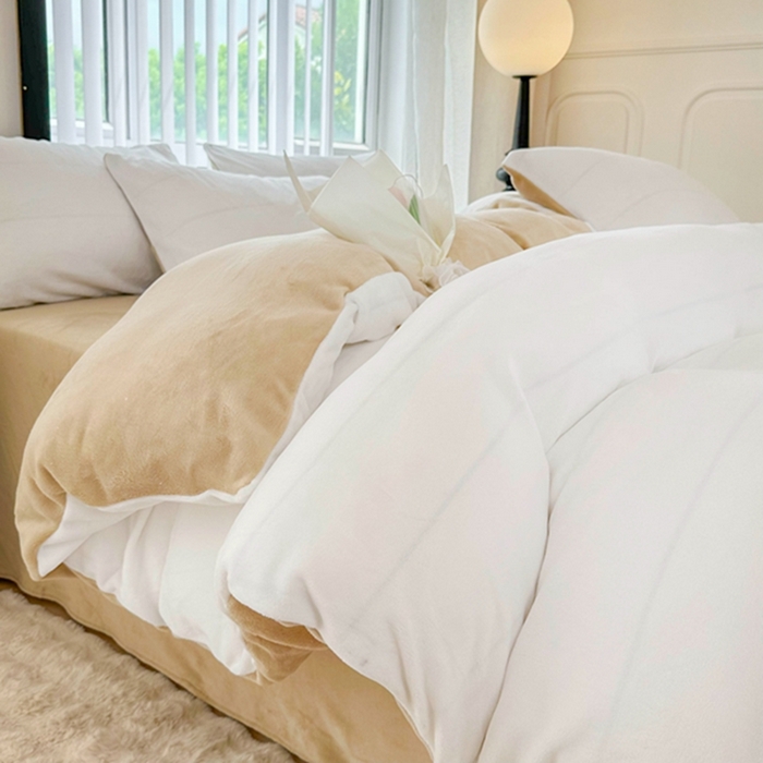 91家纺网 家纺一手货源 找家纺 （总）迷仙巢家纺 2023新款双拼牛奶绒四件套