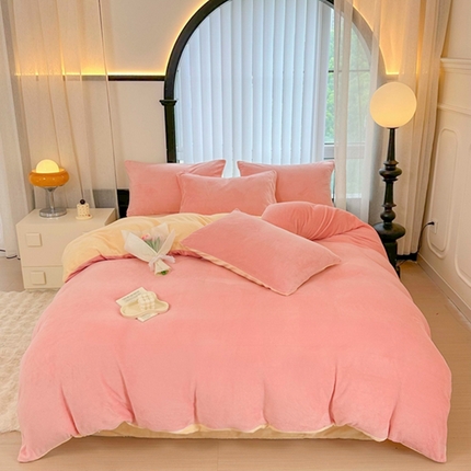 91家纺网 家纺一手货源 找家纺 （总）迷仙巢家纺 2023新款双拼牛奶绒四件套