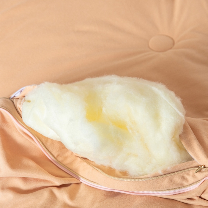 91家纺网 家纺一手货源 找家纺 被靠被 2023新款火山绒李官奇填充大豆被子母被春秋被芯冬被子 奶茶黄