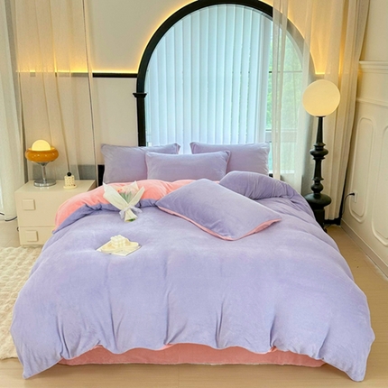 91家纺网 家纺一手货源 找家纺 （总）迷仙巢家纺 2023新款双拼牛奶绒四件套