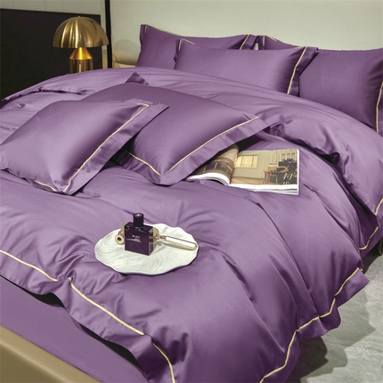 91家纺网 家纺一手货源 找家纺 八十八2023新款贡缎新疆长绒棉被套（任意尺寸可定制） 葡萄紫